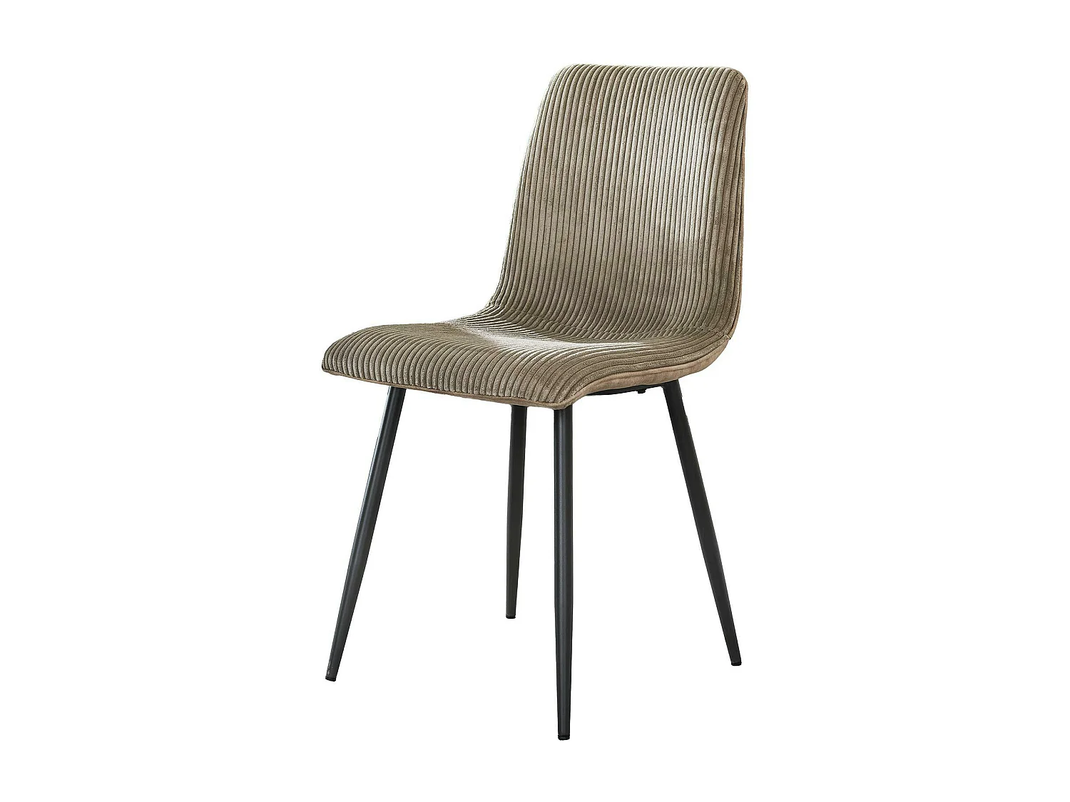 Chaise de salle à manger beige sable en tissu côtelé (lot de 2) TAJ