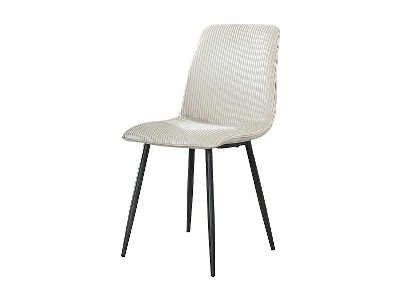 Chaise de salle à manger en tissu côtelé crème (lot de 2) TAJ