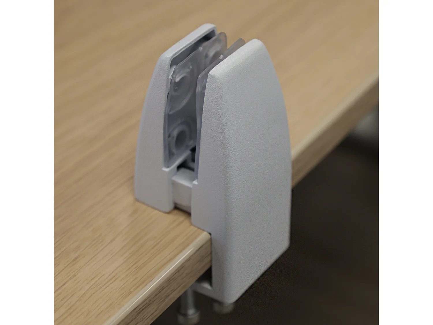 SVITA Bureau Paroi de séparation 138x34cm (lxh) Bureau Protection acoustique Fixation par serrage à poser Gris