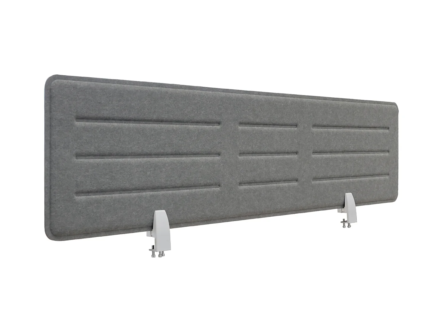 SVITA Bureau Paroi de séparation 138x34cm (lxh) Bureau Protection acoustique Fixation par serrage à poser Gris