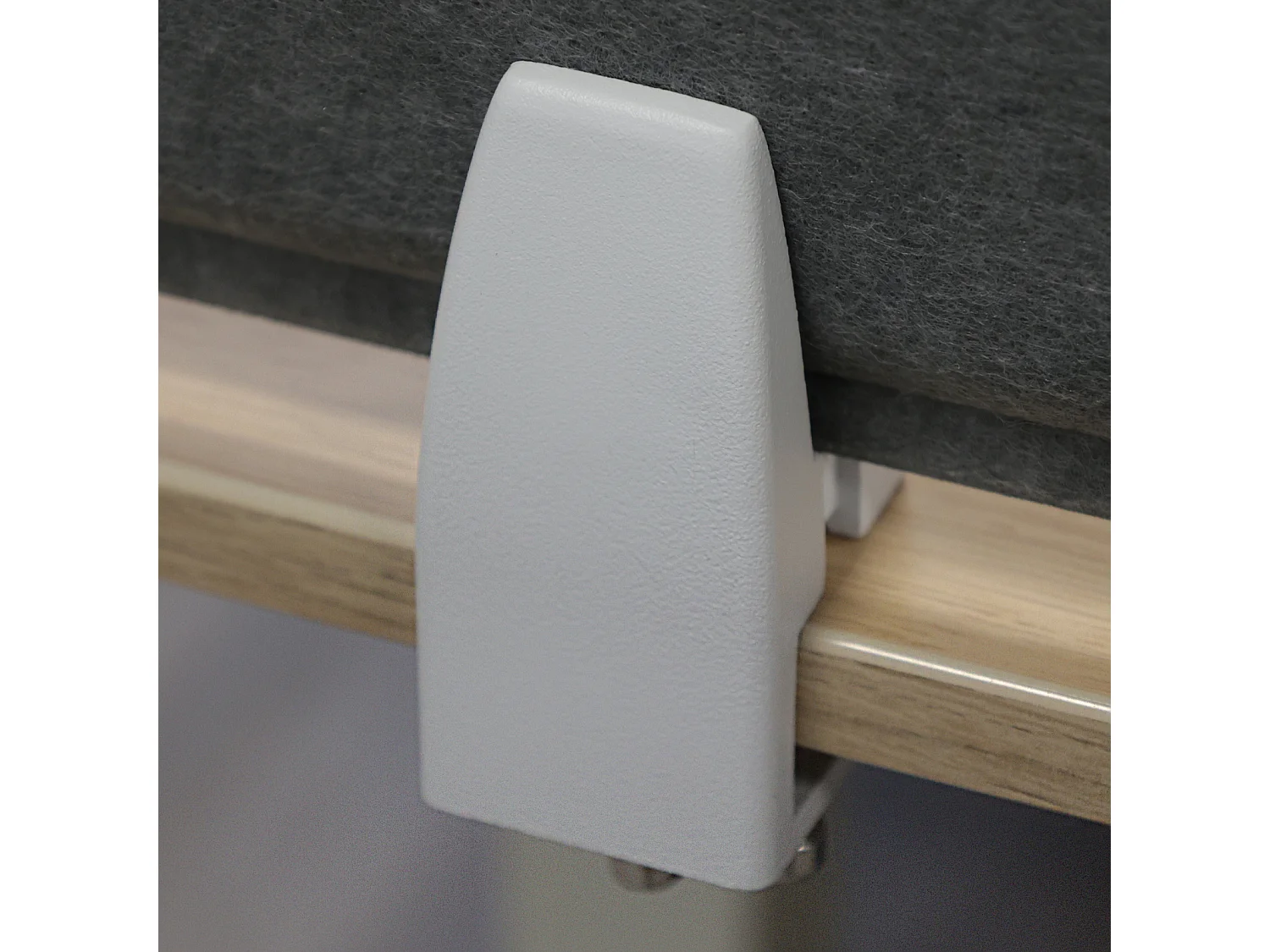 SVITA Bureau Paroi de séparation 138x34cm (lxh) Bureau Protection acoustique Fixation par serrage à poser Gris