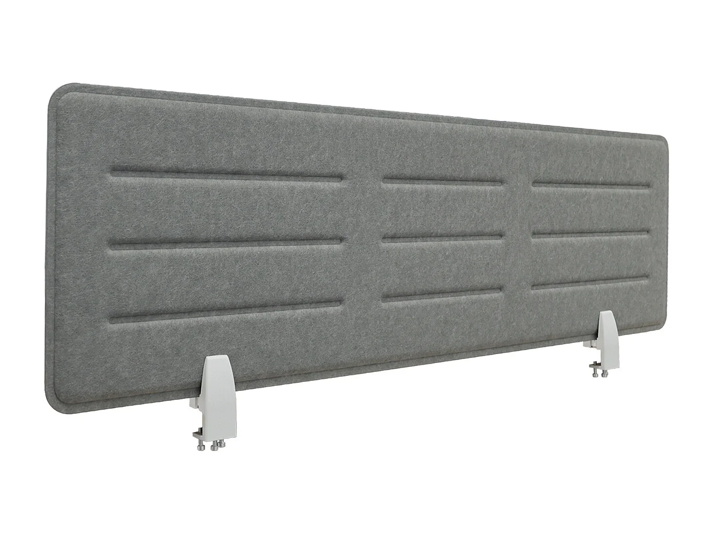 SVITA Bureau Paroi de séparation 118x34cm (lxh) Bureau Protection acoustique Fixation par serrage à poser Gris