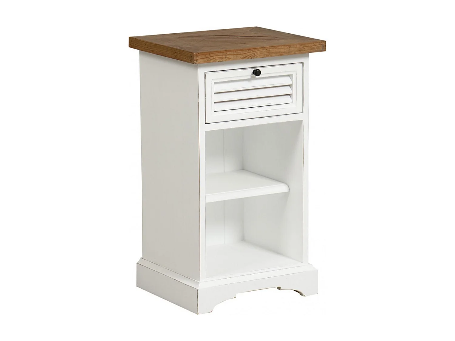 Table de chevet 1 tiroir Bois Blanc - Vénitiennes Interior's
