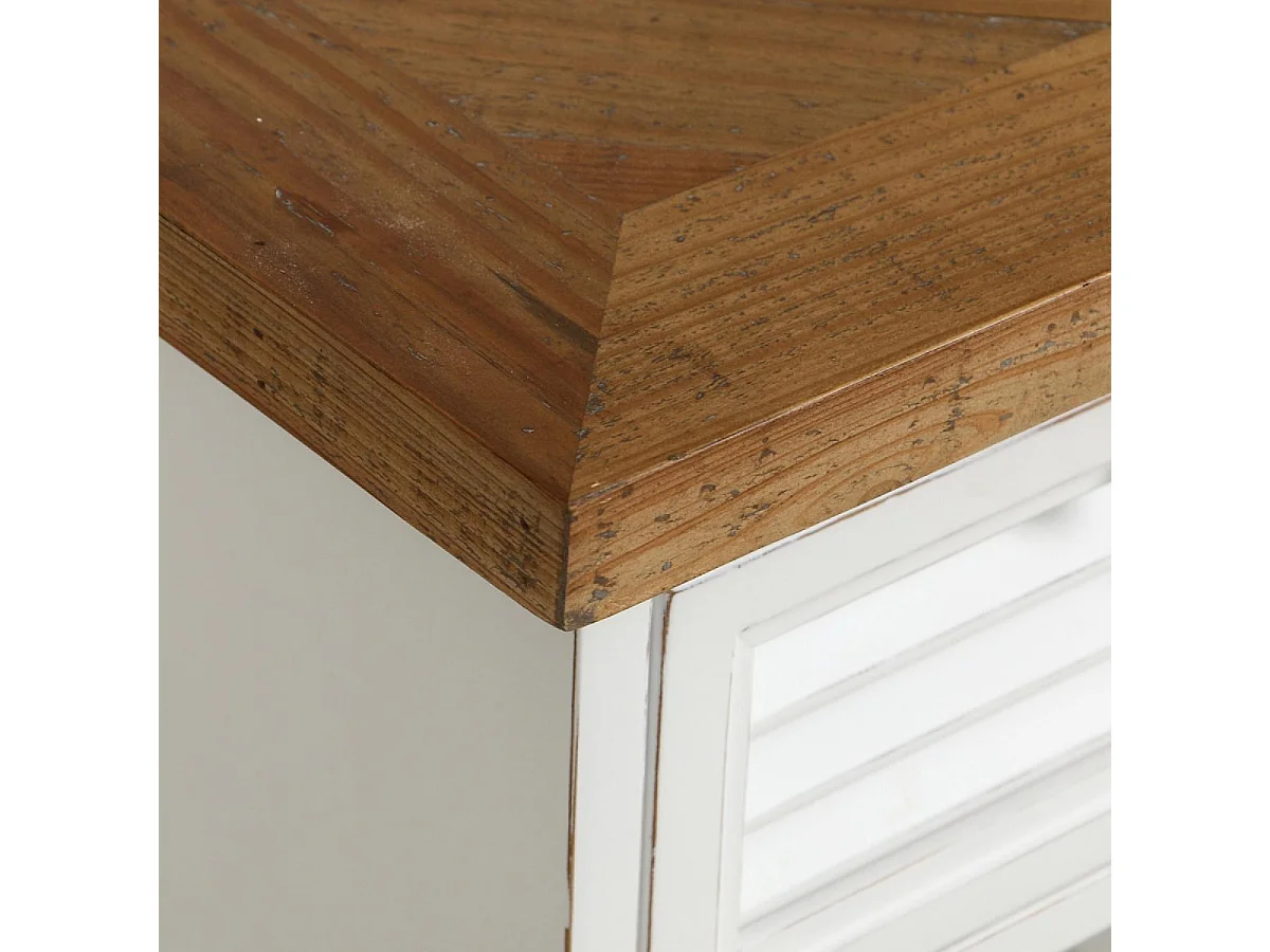 Table de chevet 1 tiroir Bois Blanc - Vénitiennes Interior's