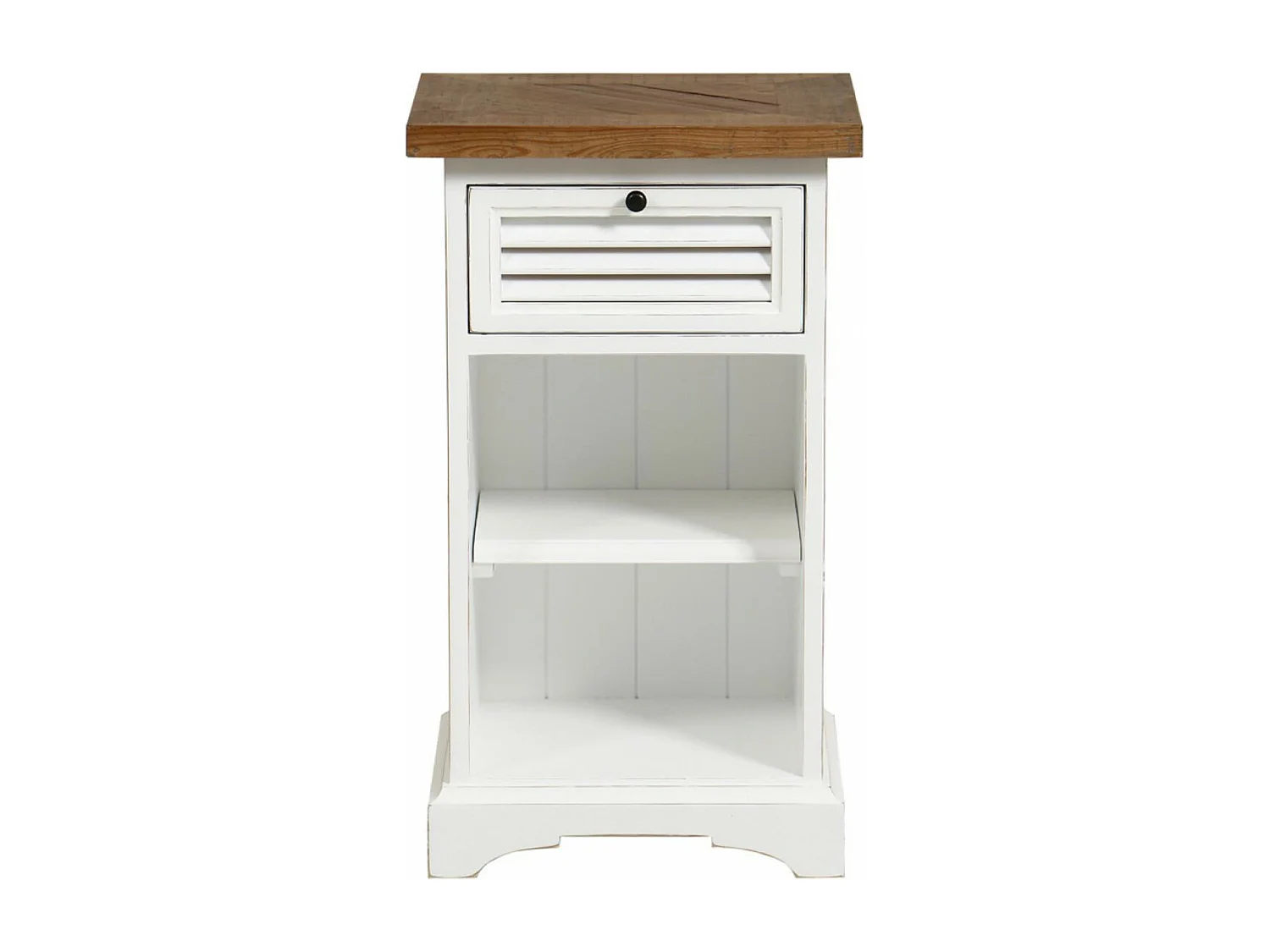 Table de chevet 1 tiroir Bois Blanc - Vénitiennes Interior's