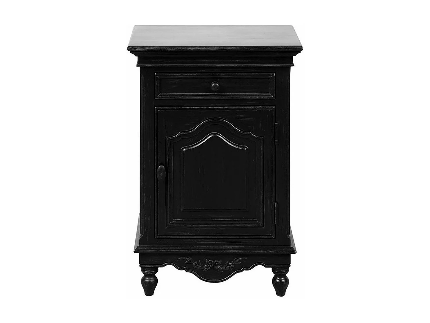 Table de chevet 1 porte MDF Noir - Romance Interior's
