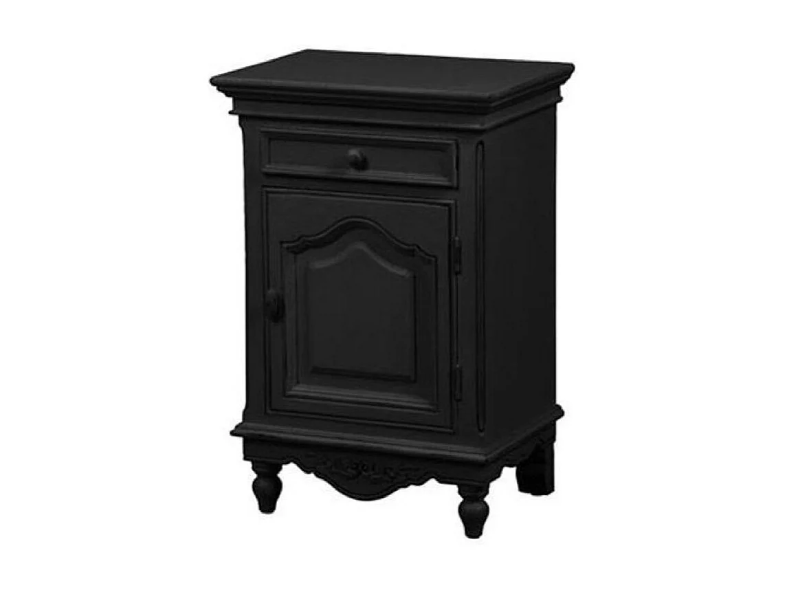 Table de chevet 1 porte MDF Noir - Romance Interior's