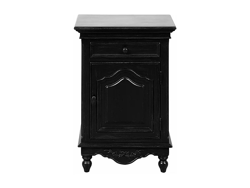 Table de chevet 1 porte MDF Noir - Romance Interior's