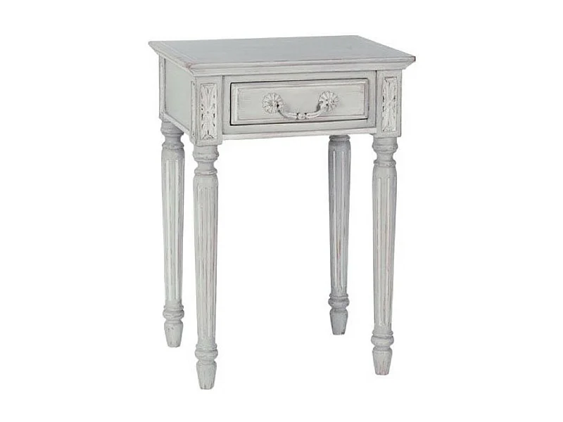 Table de chevet 1 tiroir MDF Gris - Gustavien Interior's