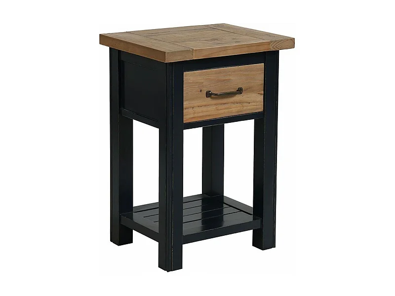 Table de chevet 1 tiroir Bois Bleu - Rivages Interior's