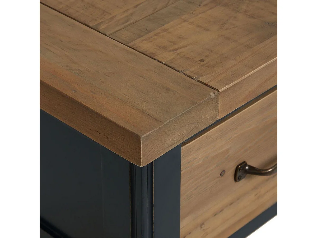 Table de chevet 1 tiroir Bois Bleu - Rivages Interior's