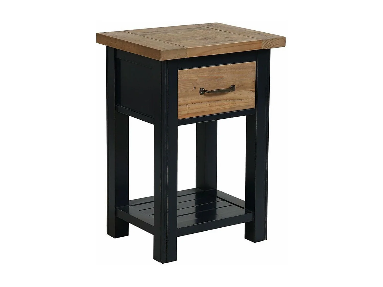 Table de chevet 1 tiroir MDF Noir - Rivages Interior's