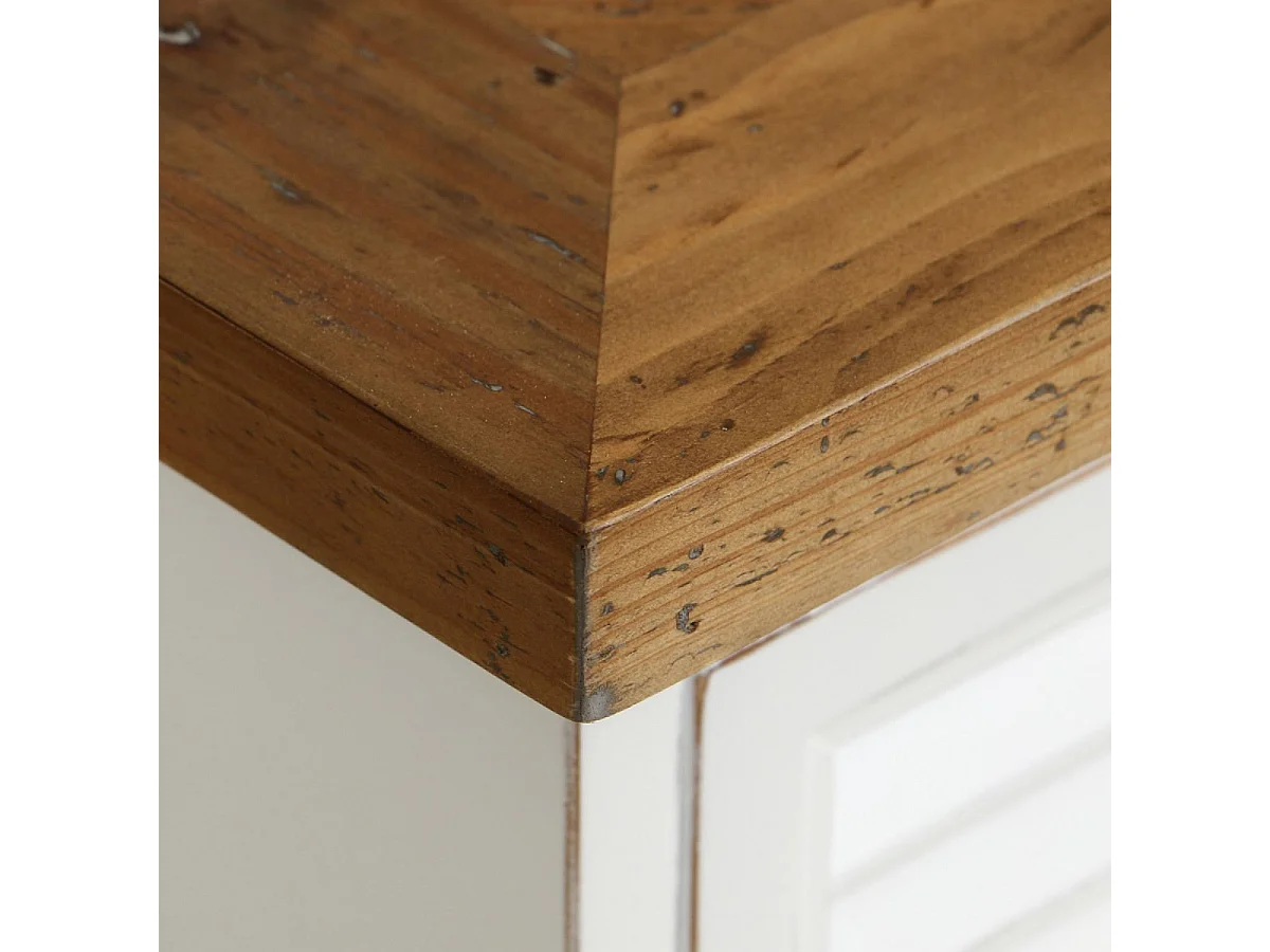 Table de chevet 3 tiroirs Bois Blanc - Vénitiennes Interior's