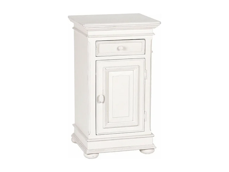 Table de chevet 1 tiroir 1 porte MDF Blanc - Harmonie Interior's
