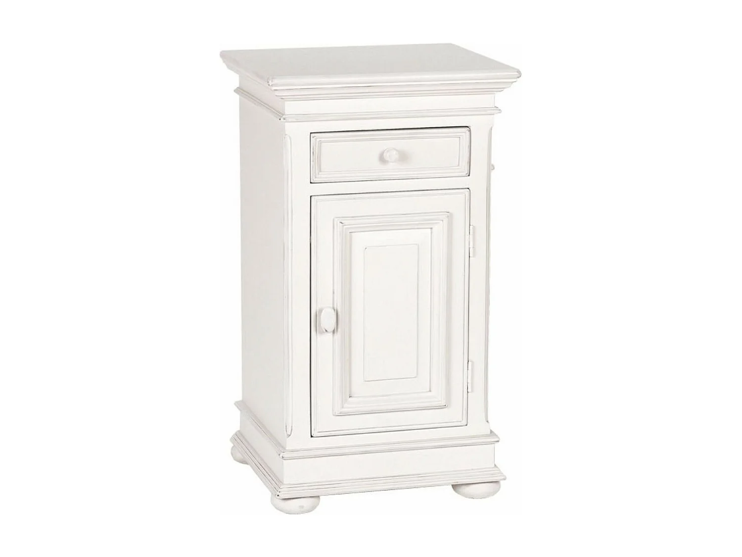 Table de chevet 1 tiroir 1 porte MDF Blanc - Harmonie Interior's
