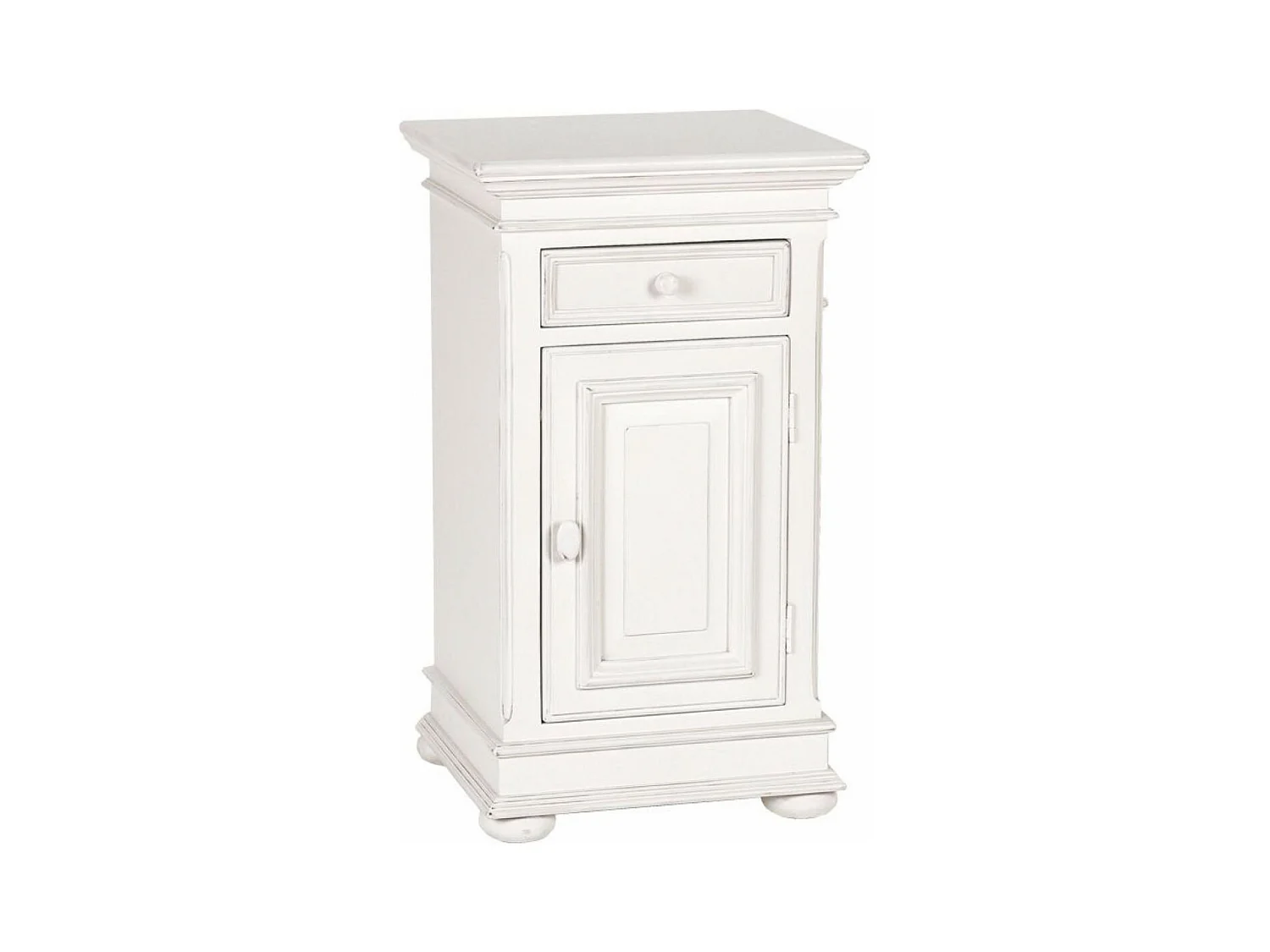 Table de chevet 1 tiroir 1 porte MDF Blanc - Harmonie Interior's