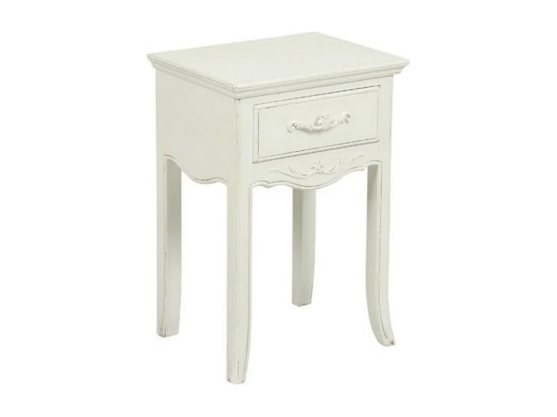 Table de chevet 1 tiroir MDF Blanc - Lubéron Interior's