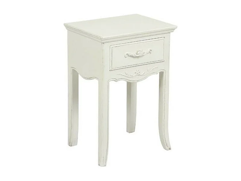 Table de chevet 1 tiroir MDF Blanc - Lubéron Interior's