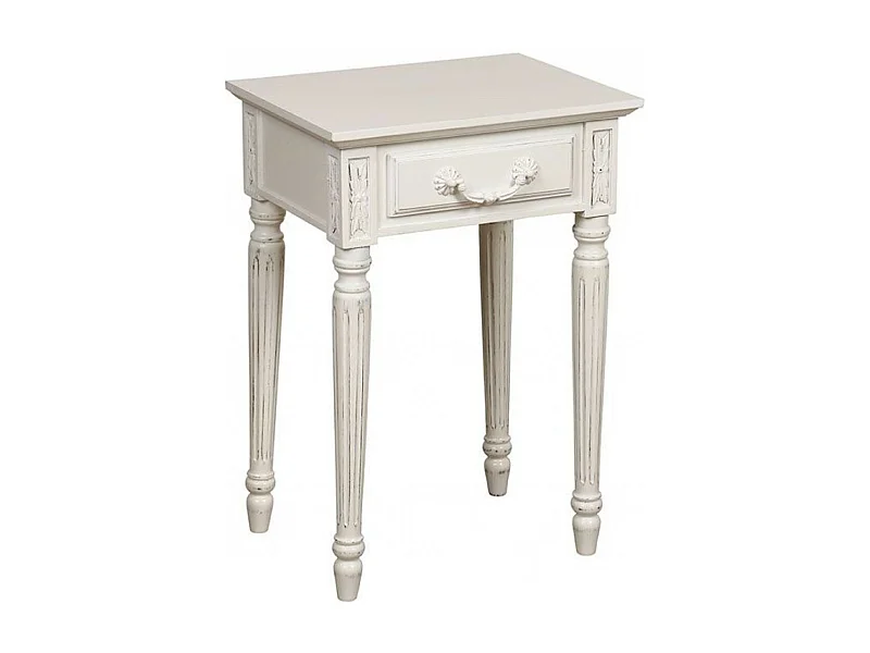 Table de chevet 1 tiroir MDF Blanc - Gustavien Interior's