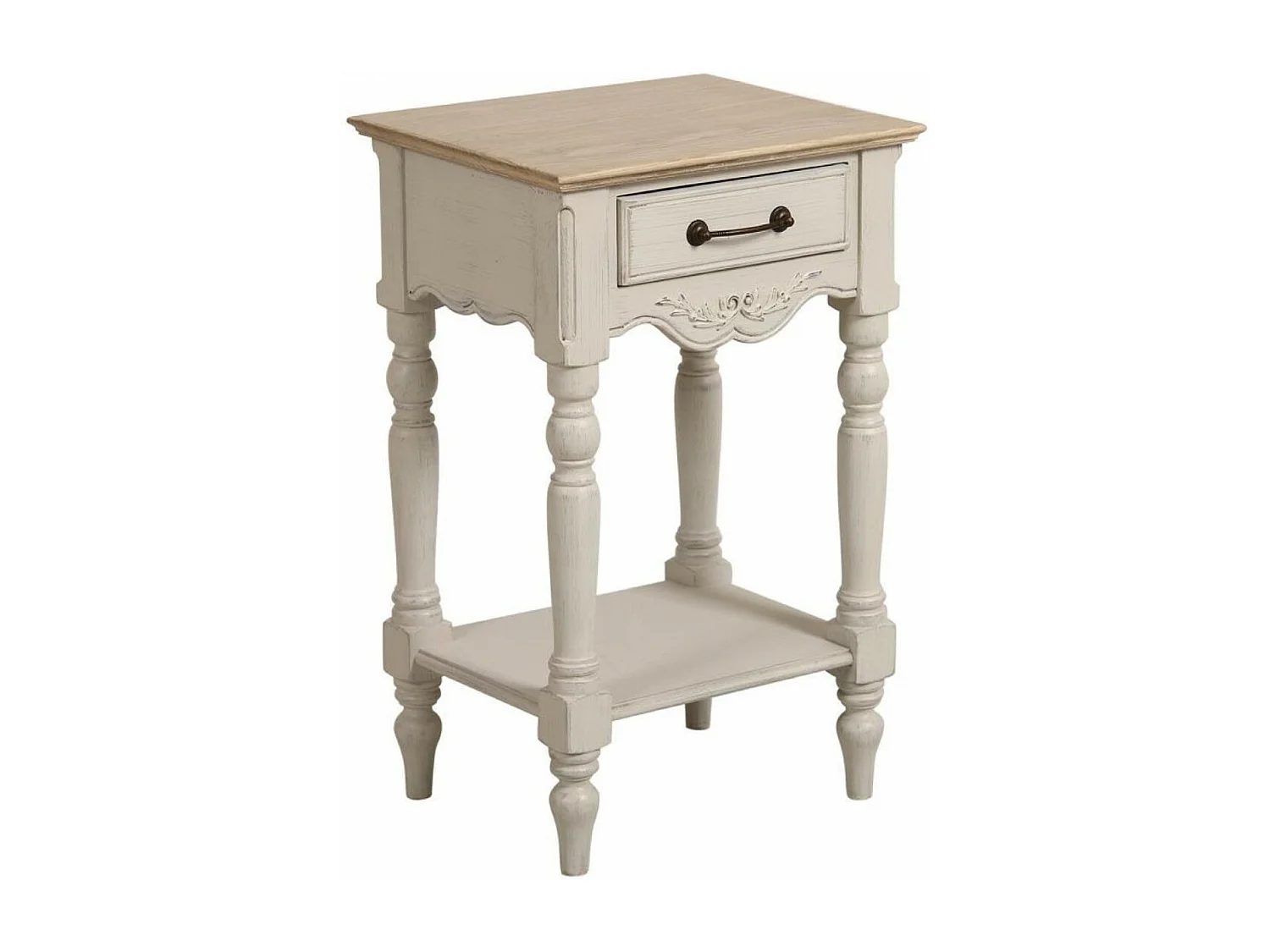 Table de chevet 1 tiroir MDF Blanc - Romance Interior's