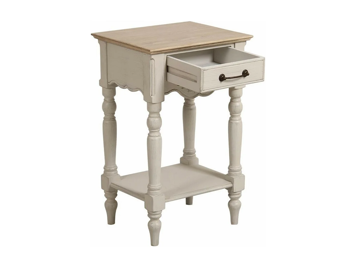 Table de chevet 1 tiroir MDF Blanc - Romance Interior's