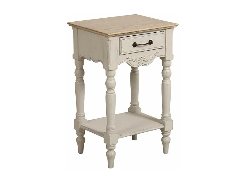 Table de chevet 1 tiroir MDF Blanc - Romance Interior's