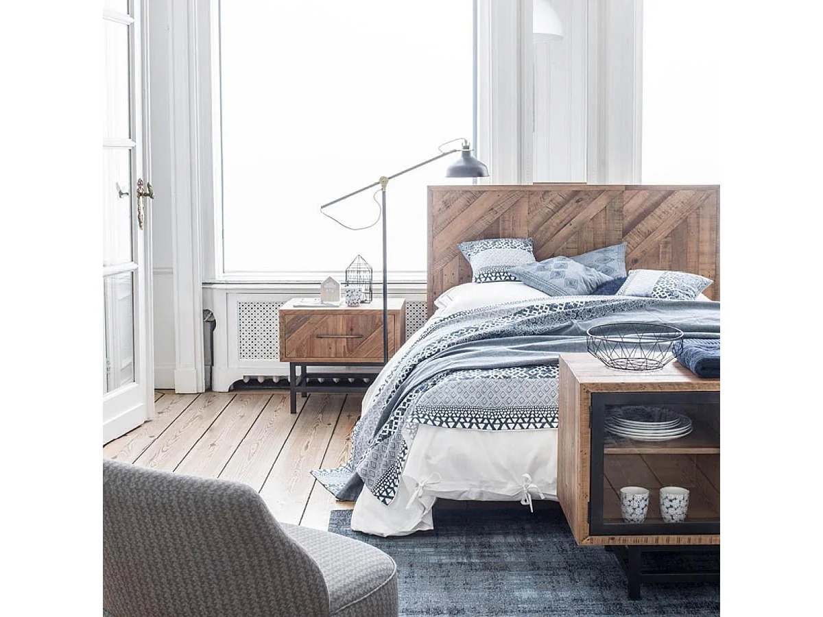 Table de chevet 1 tiroir pieds MDF Marron - Empreintes Interior's