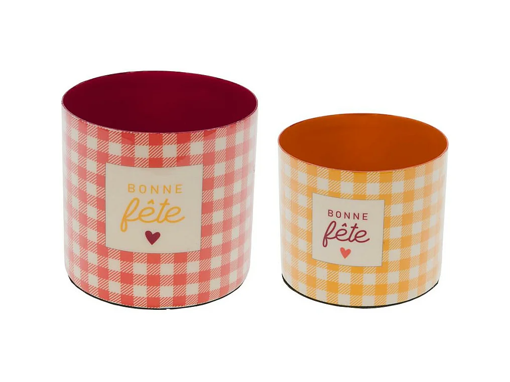 Set de 2 cache-pots Bonne fête