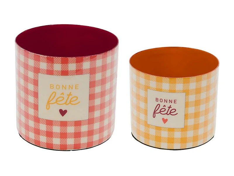 Set de 2 cache-pots Bonne fête