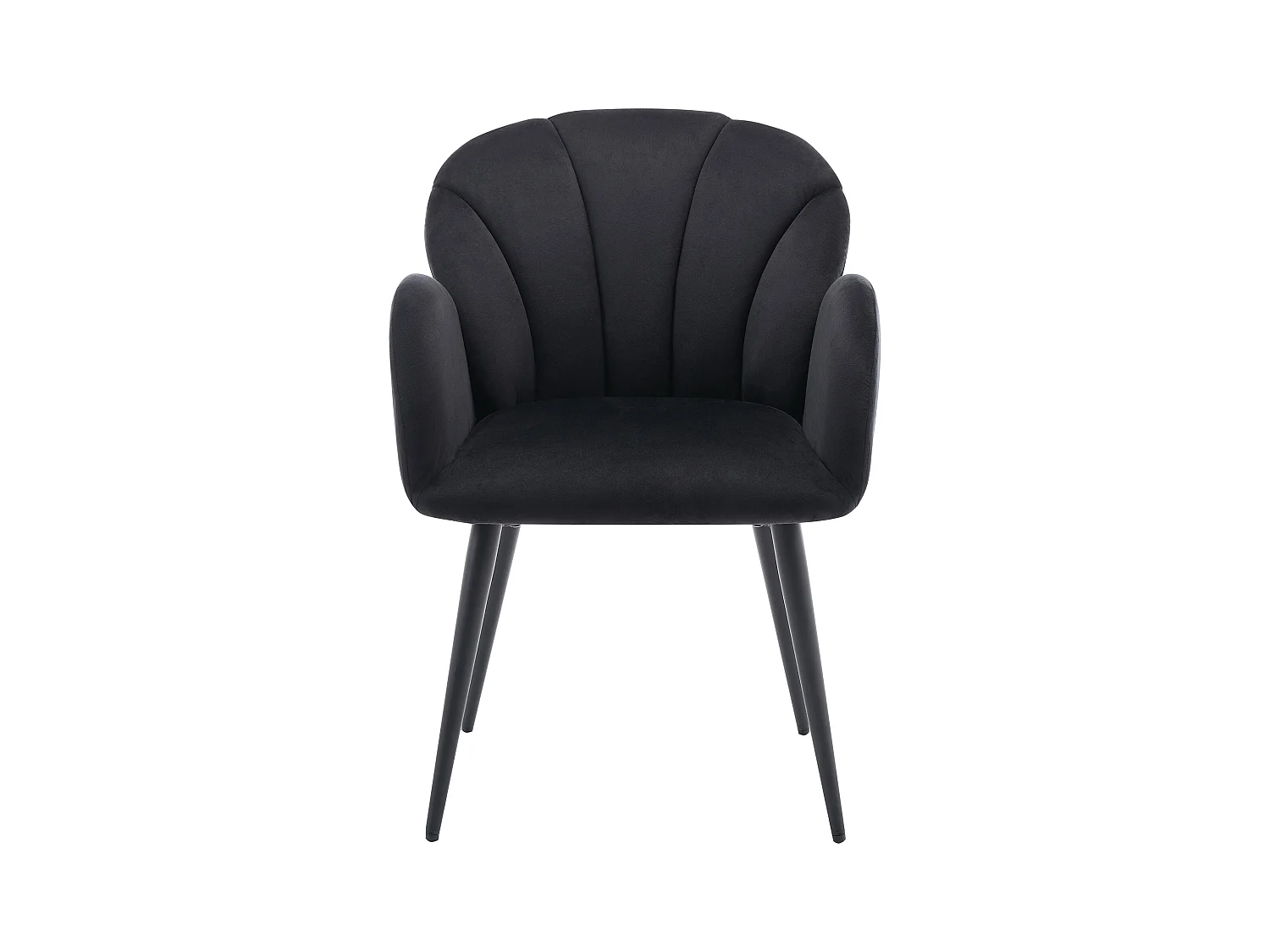 Set van 6 stoelen met armleuningen van velours en metaal - Zwart - LANSENA van Pascal Morabito