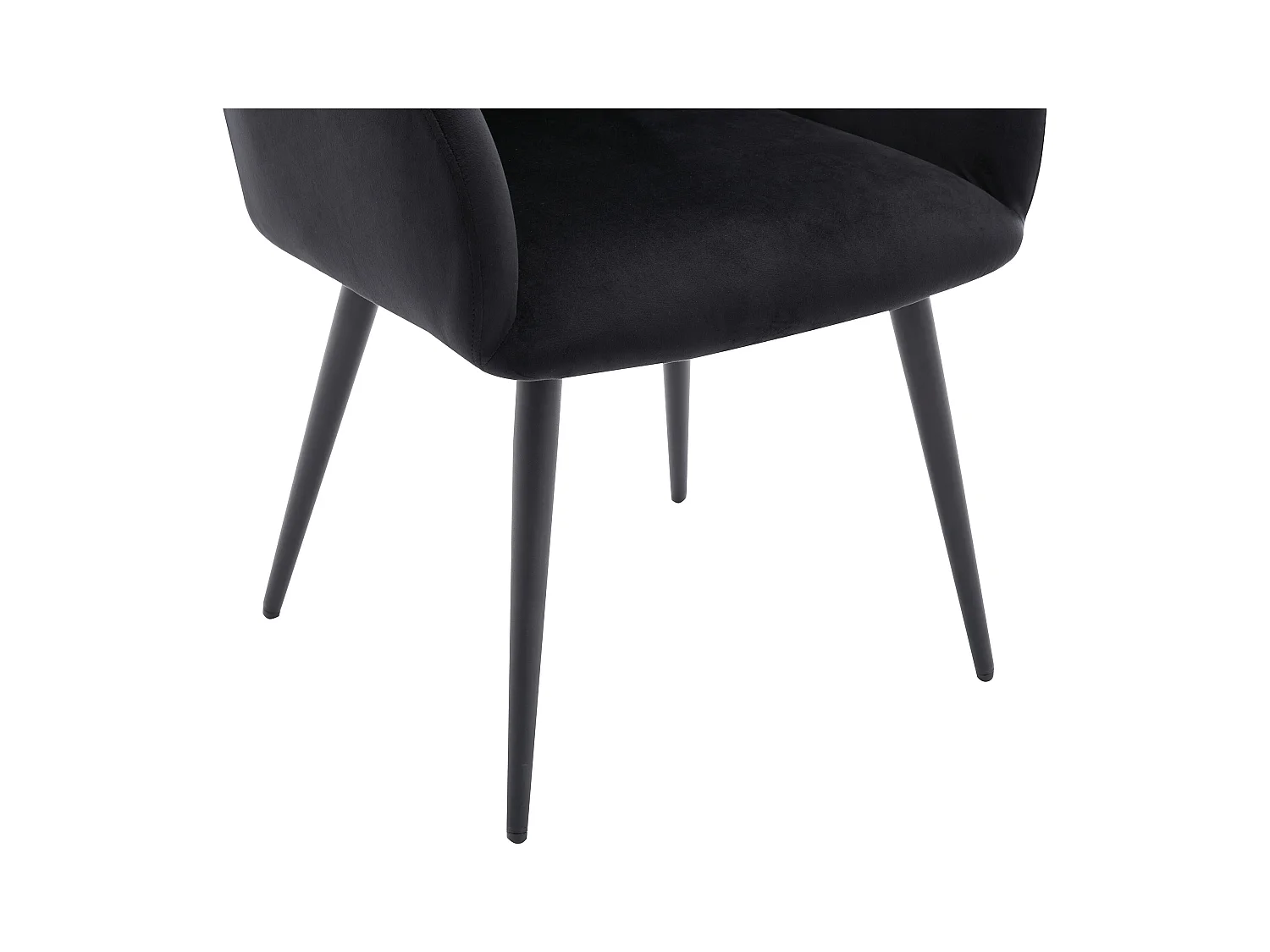 Set van 6 stoelen met armleuningen van velours en metaal - Zwart - LANSENA van Pascal Morabito