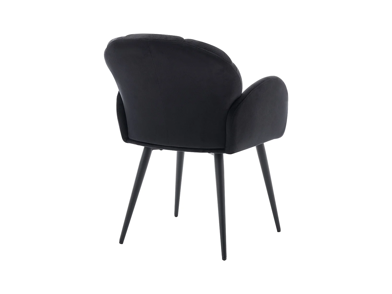 Set van 6 stoelen met armleuningen van velours en metaal - Zwart - LANSENA van Pascal Morabito