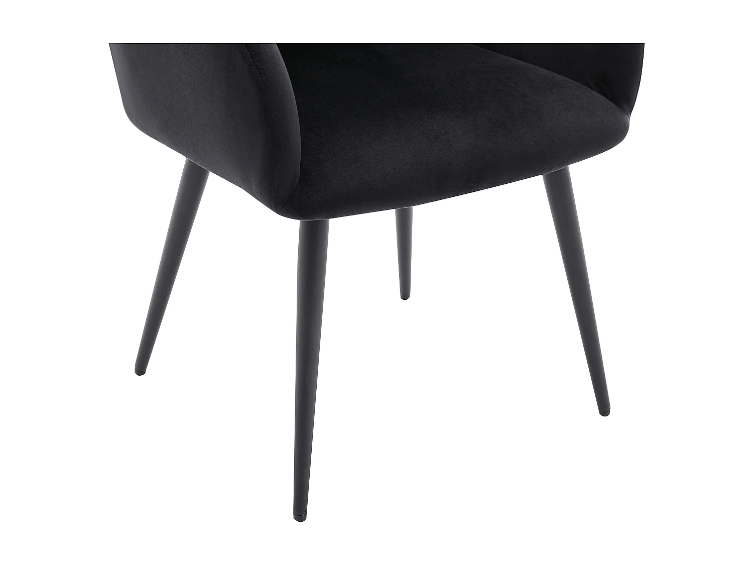 Lot de 6 chaises avec accoudoirs en velours et métal - Noir - LANSENA de Pascal Morabito