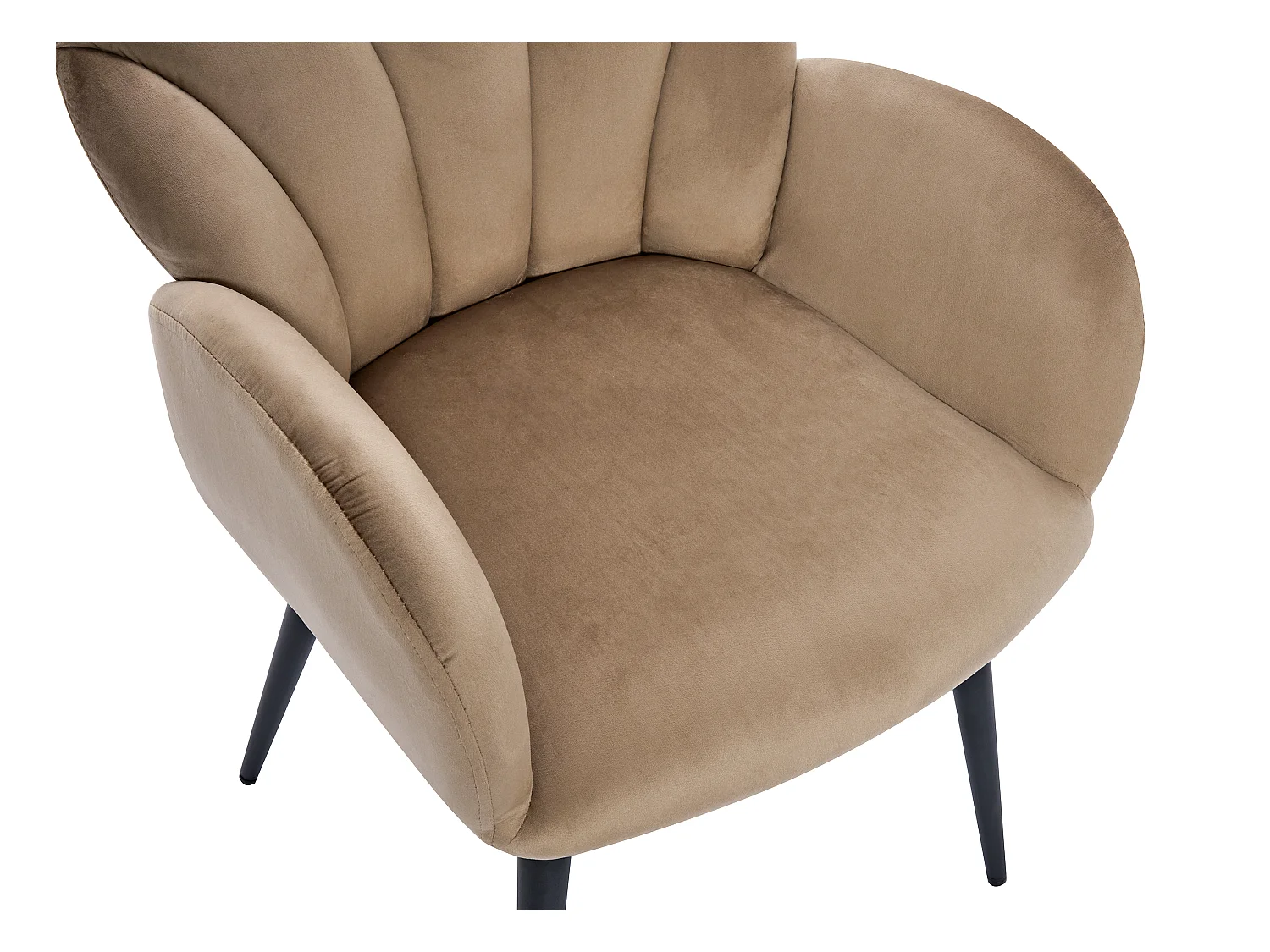 Sedia con braccioli in Velluto e Metallo Nero Beige - Lotto di 6 - LANSENA di PASCAL MORABITO