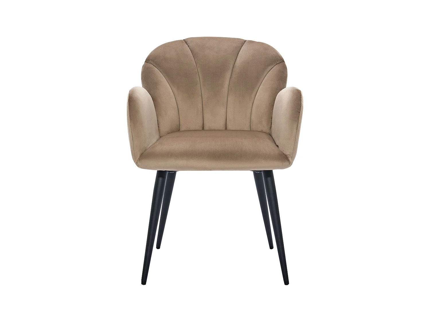 Sedia con braccioli in Velluto e Metallo Nero Beige - Lotto di 6 - LANSENA di PASCAL MORABITO