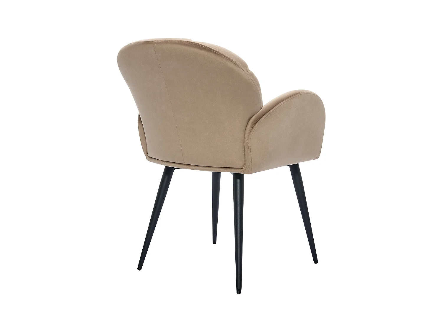 Sedia con braccioli in Velluto e Metallo Nero Beige - Lotto di 6 - LANSENA di PASCAL MORABITO