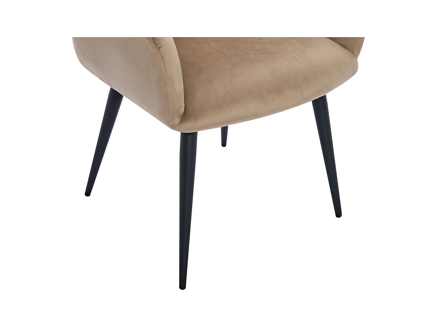 Juego de 6 sillas con brazos de terciopelo y metal negro - Beige - LANSENA de Pascal Morabito