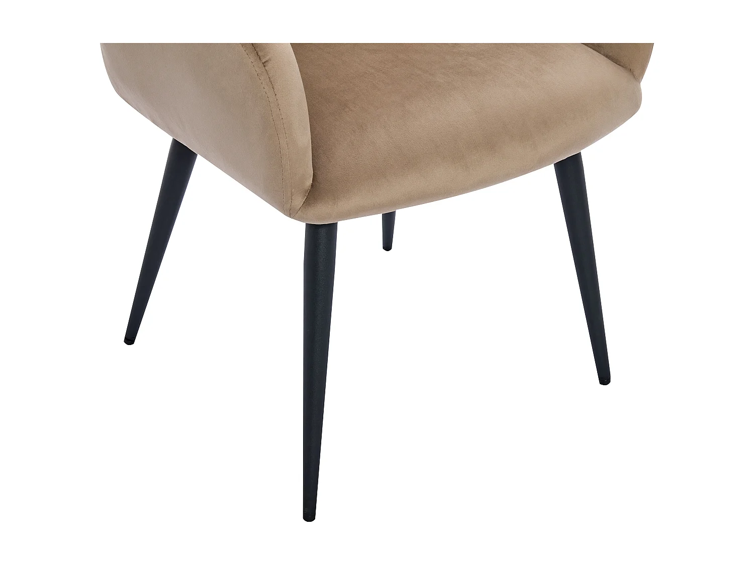Lot de 6 chaises avec accoudoirs en velours et métal noir - Beige - LANSENA de Pascal Morabito