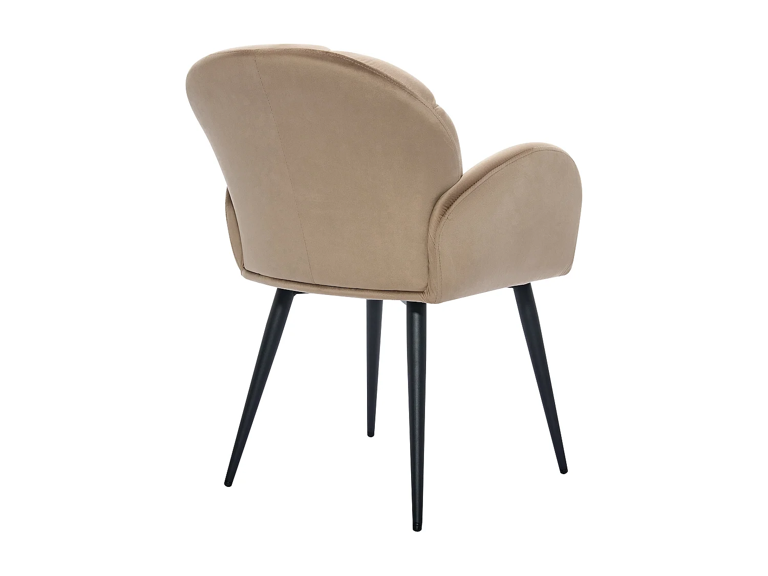 Lot de 6 chaises avec accoudoirs en velours et métal noir - Beige - LANSENA de Pascal Morabito