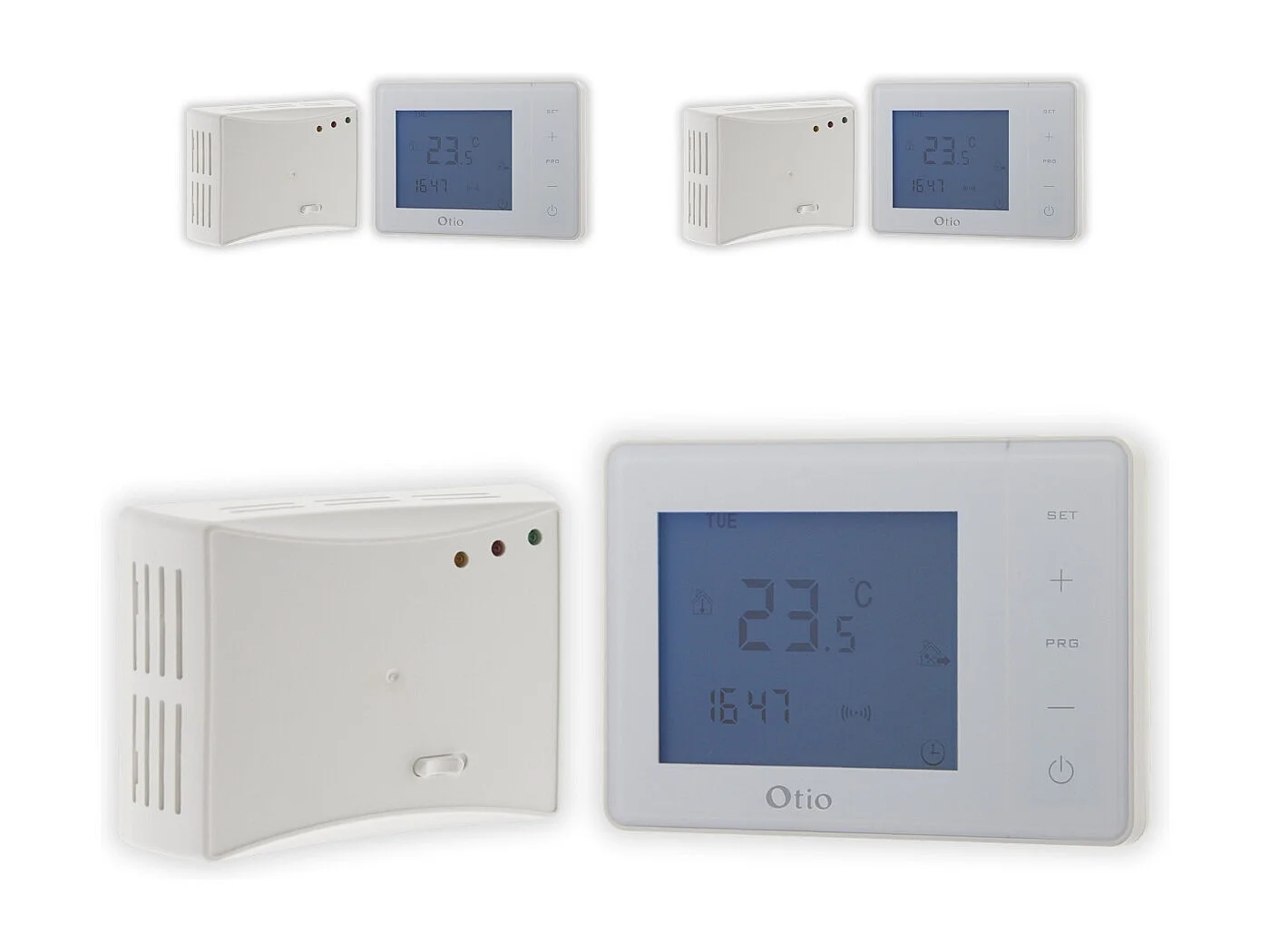 Lot de 3 thermostats programmables sans fil - Blanc - Otio
