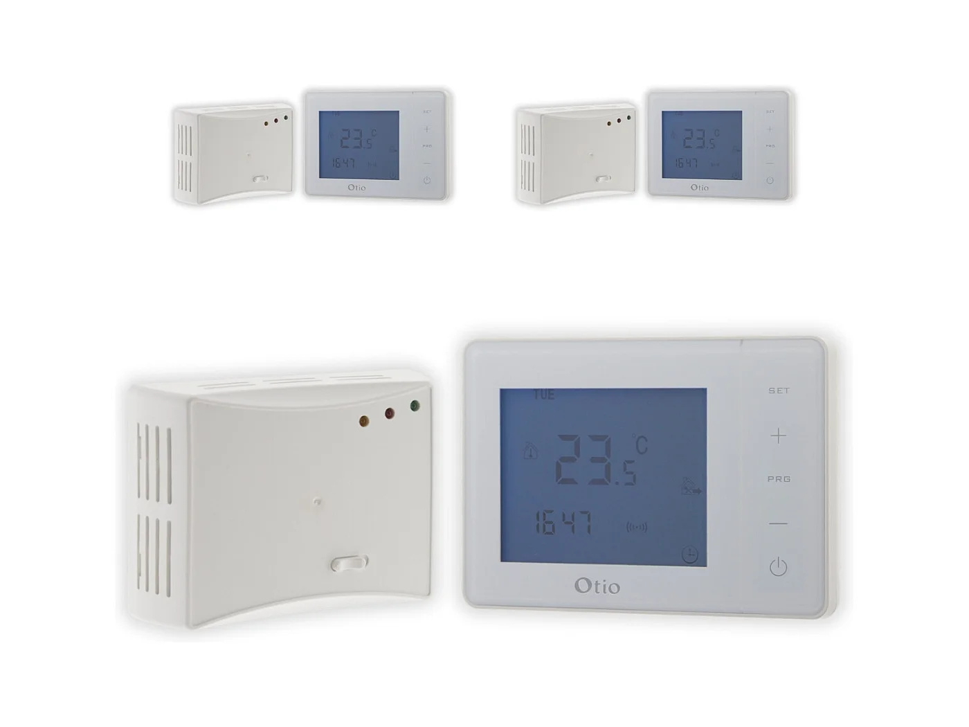 Lot de 3 thermostats programmables sans fil - blanc - Otio