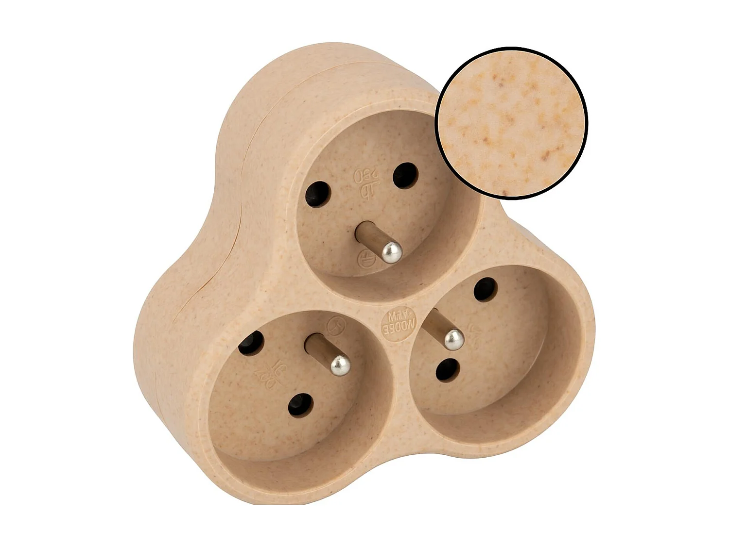 Lot de 10 triplites recyclées bioplastique - 3x16A - Beige - Zenitech