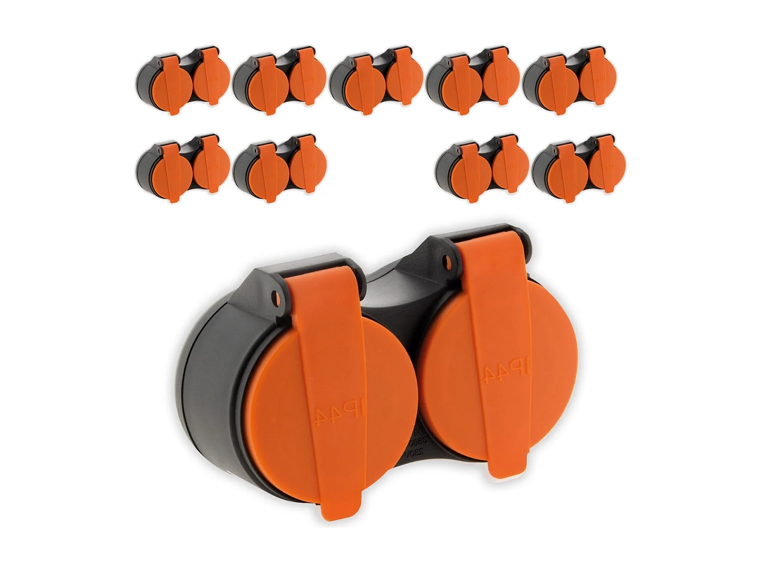 Lot de 10 bliplites pour extérieur étanche IP44 2P+T avec accroche - Orange - Zenitech
