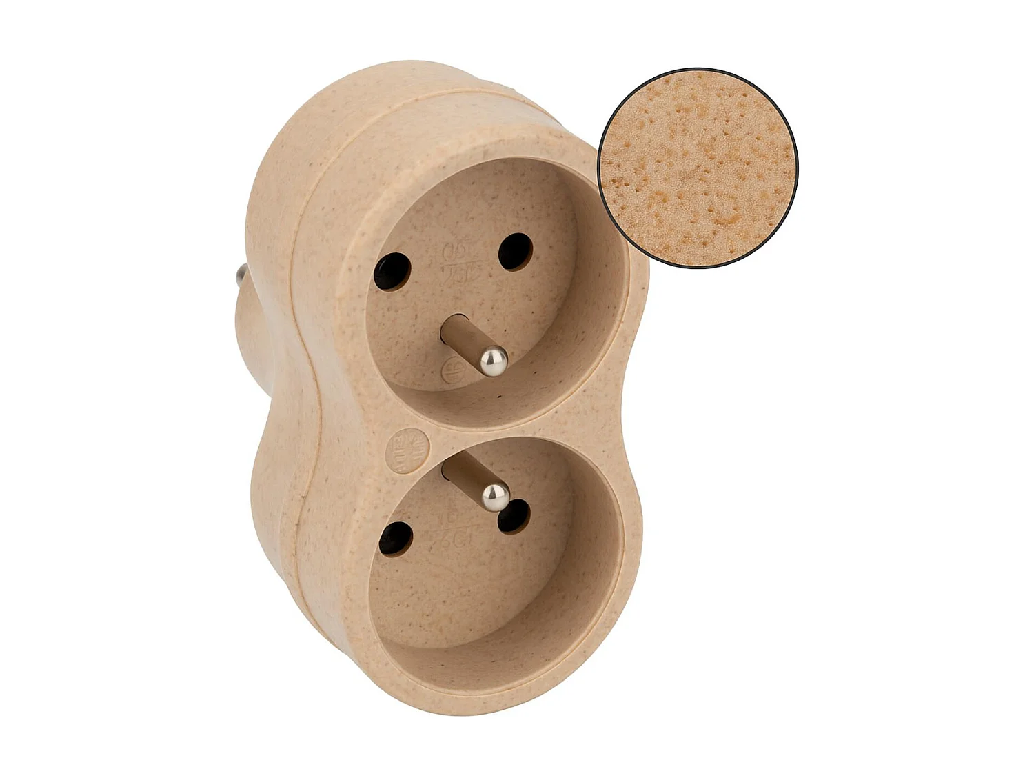 Lot de 10 biplites recyclées bioplastique - 2x16A - Beige - Zenitech