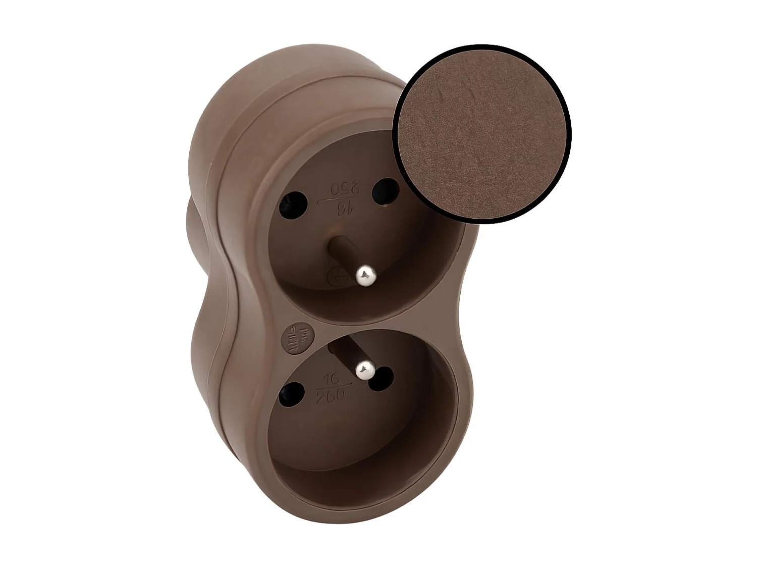 Lot de 10 biplites recyclées bioplastique - 2x16A - Taupe - Zenitech