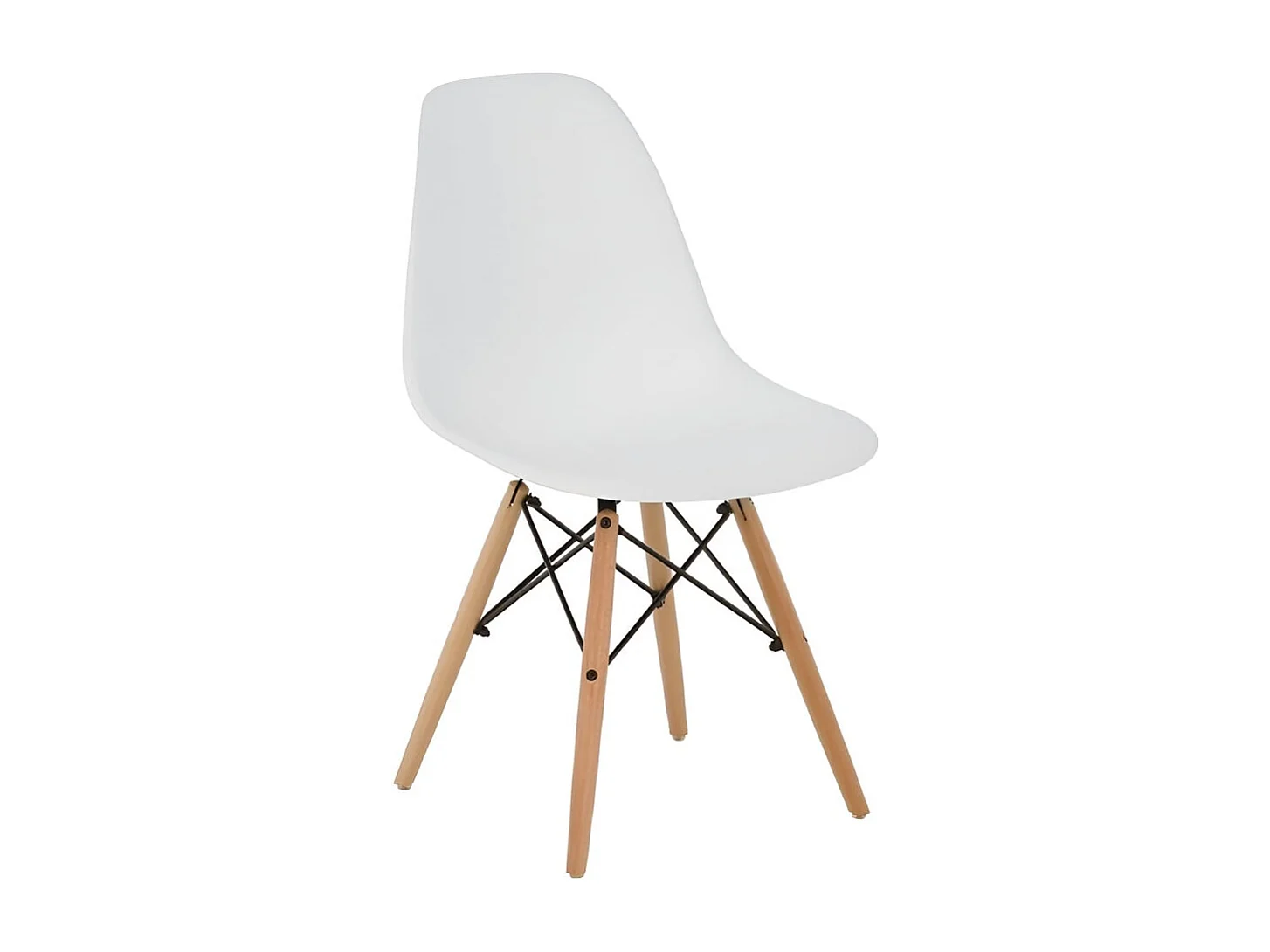Conjunto Mesa y Sillas Nórdicas: Mesa Blanca (80x80x76 cm) + 4 Sillas de Polipropileno Blanca con Patas de Madera Haya (46,5 x 48 x 82 cm) – Para Come