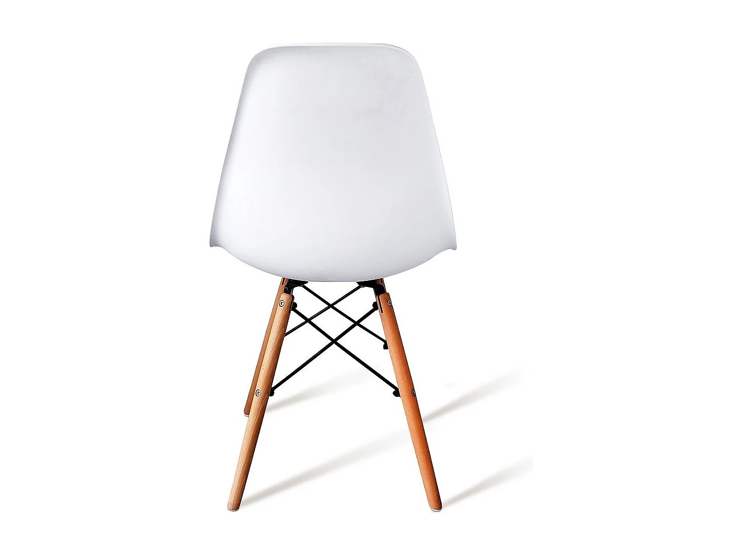 Conjunto Mesa y Sillas Nórdicas: Mesa Blanca (80x80x76 cm) + 4 Sillas de Polipropileno Blanca con Patas de Madera Haya (46,5 x 48 x 82 cm) – Para Come