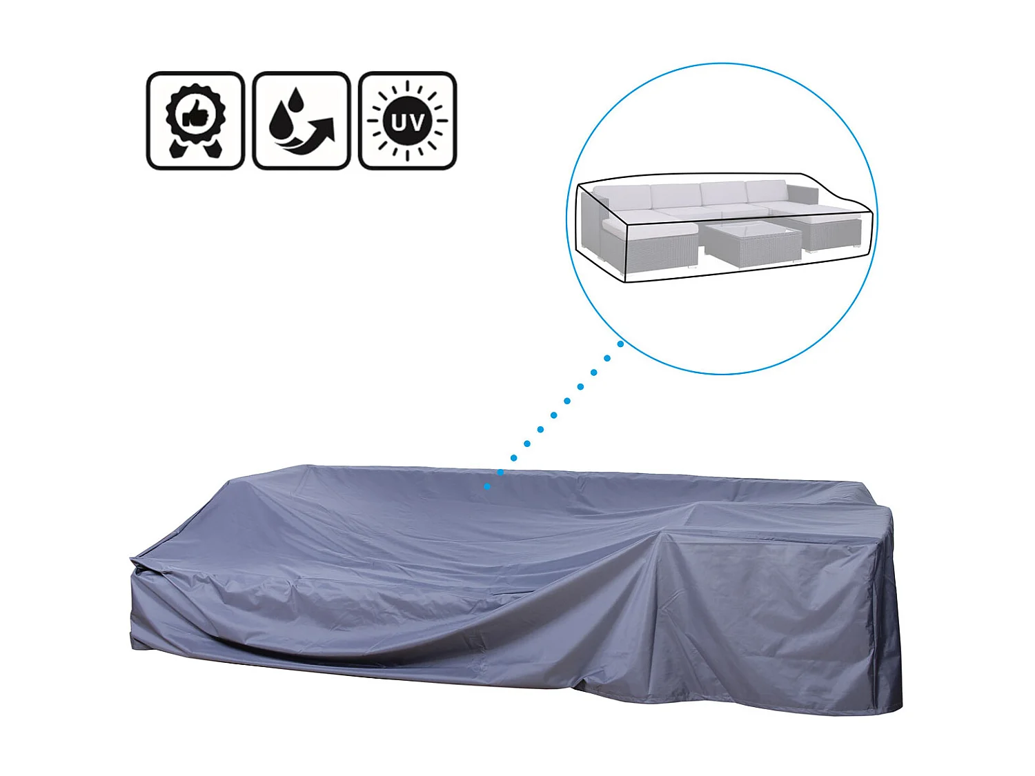 Housse pour mobilier de jardin LUGANO protection contre les intempéries