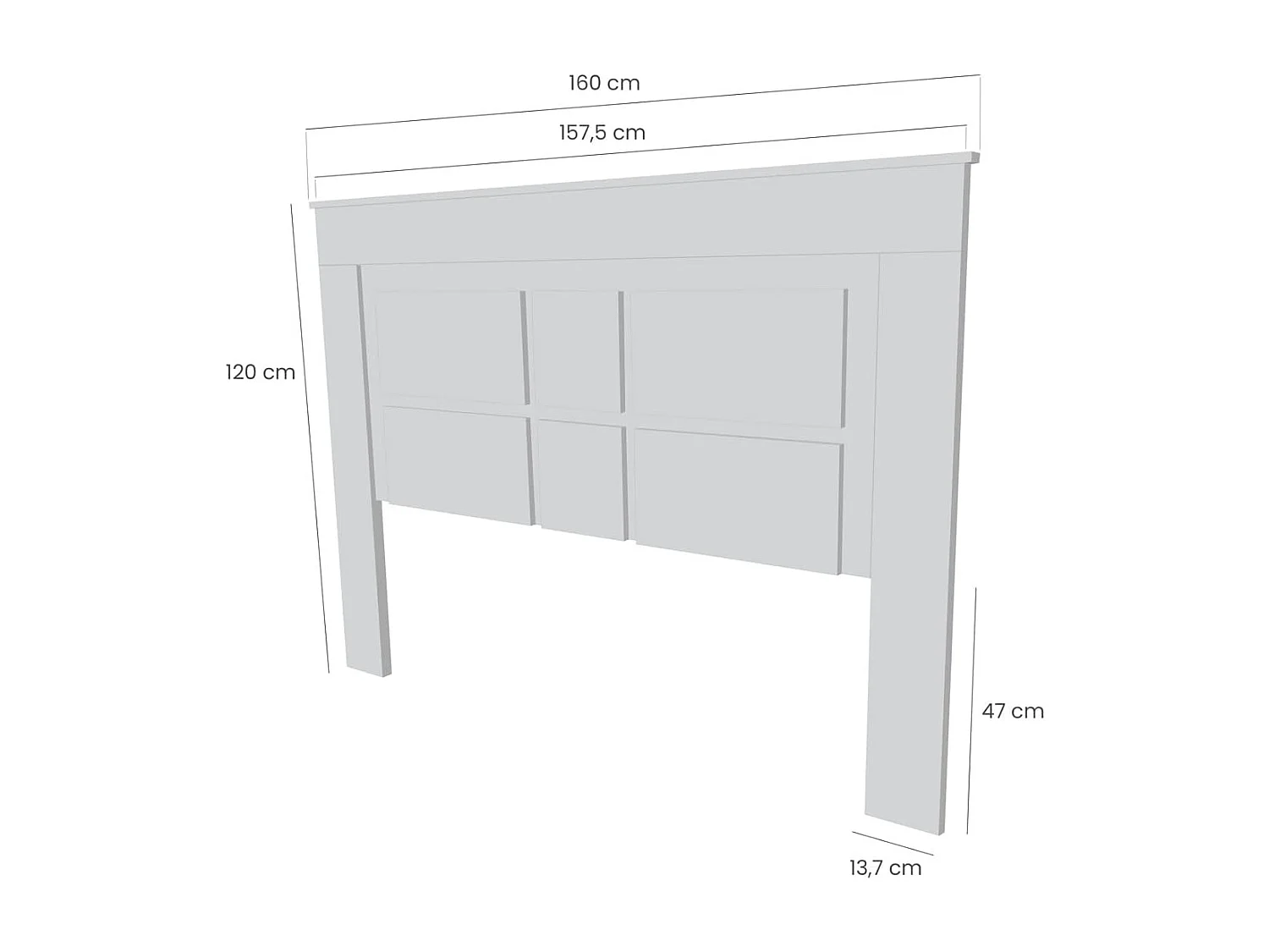 BricoExpo - Pack Cabecero de 160 x 120 cm + 2 Mesitas de Noche | Dormitorio Completo | Color Puccini y Textil (para Cama de 135-140 o 160)