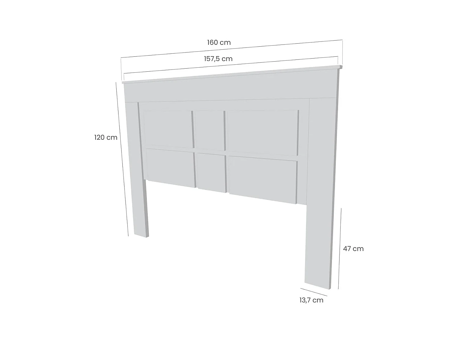 Pack Cabecero de 160 x 120 cm + 2 Mesitas de Noche | Dormitorio Completo | Colores Andersen y Pino Gris (para Cama de 135-140 o 160) – Meyvaser